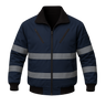 Pioneer Hi-Viz Reflective Bomber Jacket with Zip-Off Sleeves – Quilted, Waterproof, and Convertible
