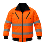 Pioneer Hi-Viz Reflective Bomber Jacket with Zip-Off Sleeves – Quilted, Waterproof, and Convertible
