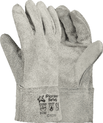 CraftPro Chrome Leather Gloves – Premium Cow Split Leather for Industrial Use


