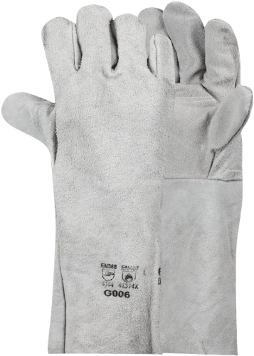 CraftPro Chrome Leather Elbow Gloves – Heavy-Duty Industrial Protection

