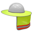 CraftPro Brimmed Sun Protector for Hard Hat – Lime with Reflective Strip
