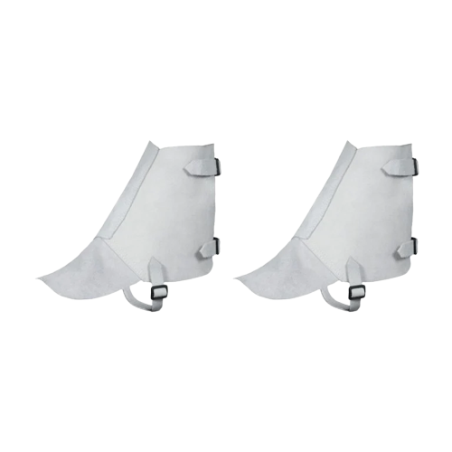 CraftPro Chrome Leather Ankle Spats – A/B Grade Heat and Spark Resistant Welding Protection

