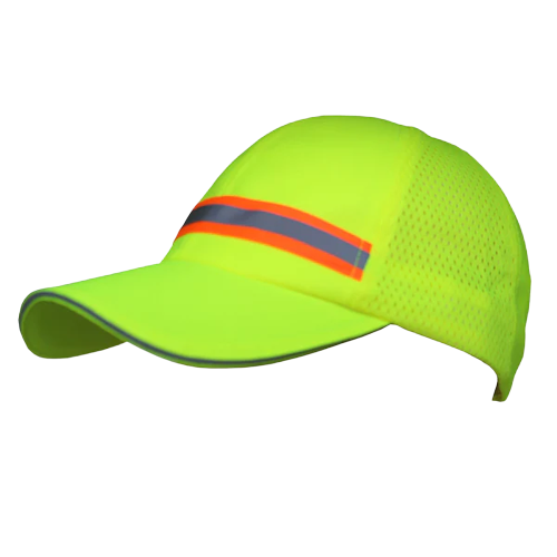 CraftPro Hi-Viz Golf Cap with Silver Reflective Strip – 6 Panel Polyester Design

