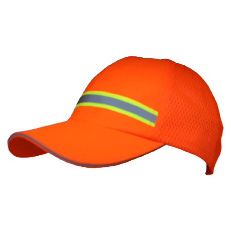 CraftPro Hi-Viz Golf Cap with Silver Reflective Strip – 6 Panel Polyester Design

