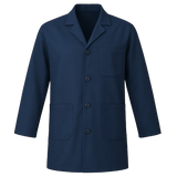CraftPro Polycotton Dust Coat with Lapel Collar and Button Closure – 3-Pocket Design
