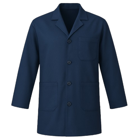 CraftPro Polycotton Dust Coat with Lapel Collar and Button Closure – 3-Pocket Design
