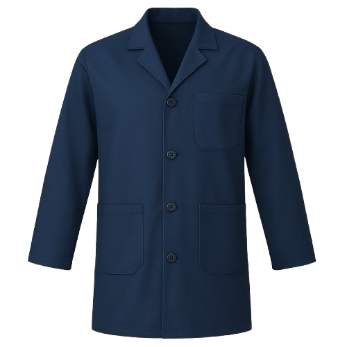 CraftPro Polycotton Dust Coat with Lapel Collar and Button Closure – 3-Pocket Design
