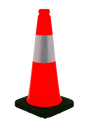 CraftPro Heavy Duty Traffic Cone with Black Rubber Base
