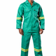 Vulcan D59 Flame Resistant Fern Green Conti Suit with reflective tape, designed for mining, welding and industrial workplace protection.
