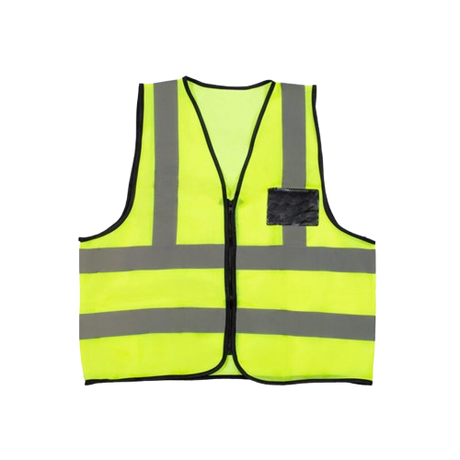 CraftPro Econo Hi-Viz Reflective Safety Vest with Zip and ID Pouch – PPE for Industrial Use


