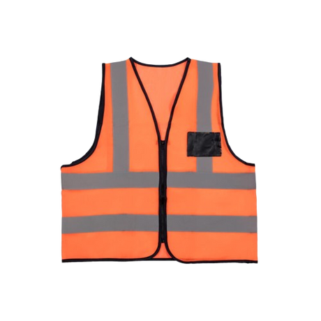 CraftPro Econo Hi-Viz Reflective Safety Vest with Zip and ID Pouch – PPE for Industrial Use

