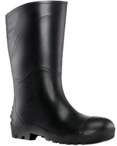 CraftPro Black NSTC Gumboot – Unisex Knee-High No Steel Toe



