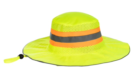 CraftPro Hi-Viz Bush Hat – Reflective Wide-Brim PPE Hat for Outdoor Safety

