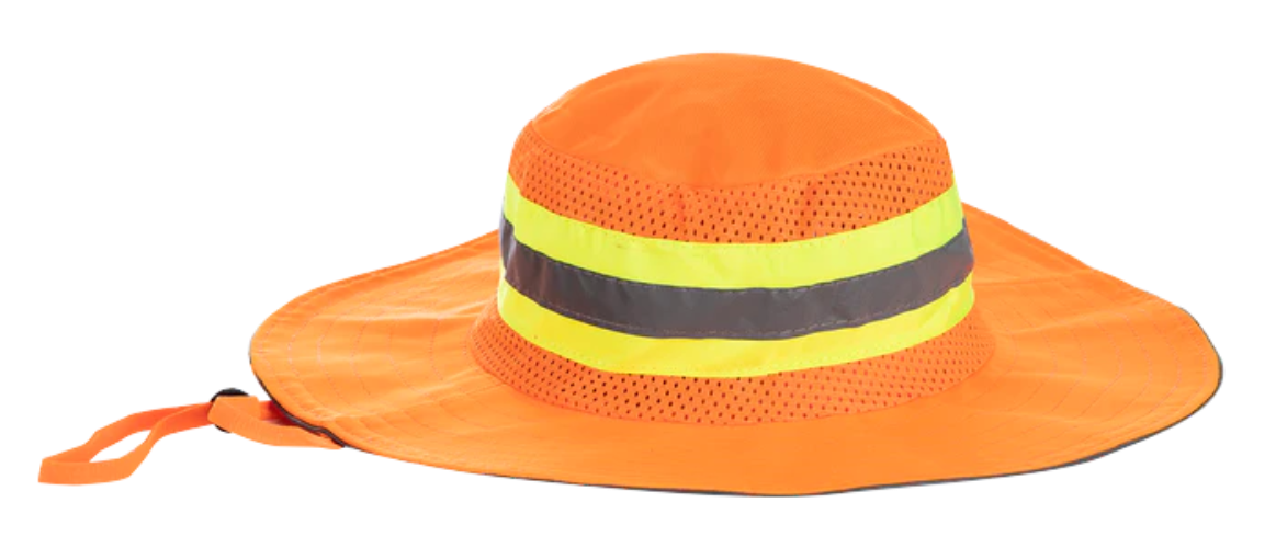 CraftPro Hi-Viz Bush Hat – Reflective Wide-Brim PPE Hat for Outdoor Safety


