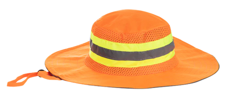 CraftPro Hi-Viz Bush Hat – Reflective Wide-Brim PPE Hat for Outdoor Safety

