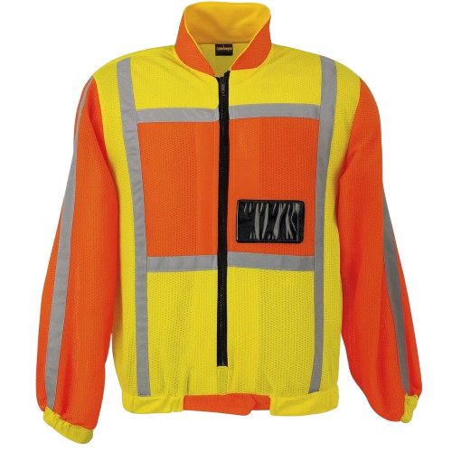 CraftPro Metro Two-Tone Long-Sleeve Reflective Safety Jacket – Orange/Lime with Zip and ID Pocket
