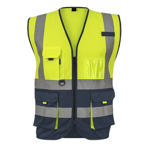CraftPro Two-Tone Reflective Signaling Vest – With Zip, ID Pouch & Utility Pockets

