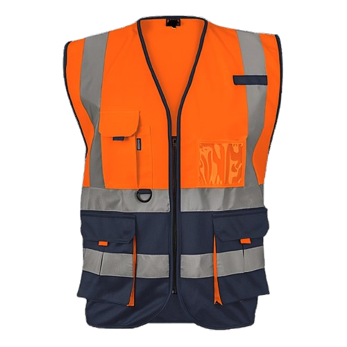 CraftPro Two-Tone Reflective Signaling Vest – With Zip, ID Pouch & Utility Pockets
