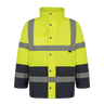 CraftPro Two-Tone Reflective Safety Parka Jacket – Lime/Navy or Orange/Navy with Quilted Lining
