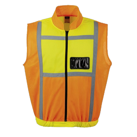 CraftPro Two-Tone Sleeveless Reflective Safety Jacket – Orange/Lime with Zip
