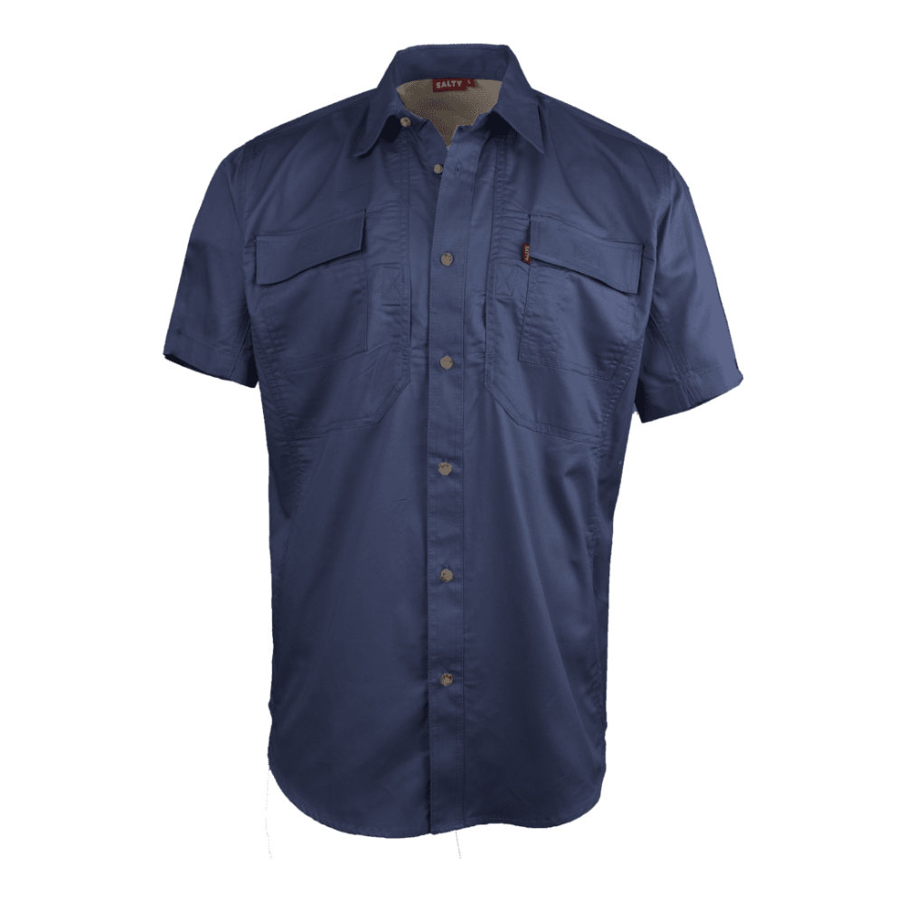 Katima Men's Vented Utility Shirt-Blue-Safari Wear-Outdoor Clothing