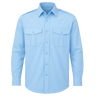 CraftPro Long Sleeve Pilot Shirt – White and Blue Uniform Shirt with Epaulettes
