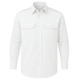 CraftPro Long Sleeve Pilot Shirt – White and Blue Uniform Shirt with Epaulettes
