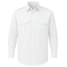CraftPro Long Sleeve Pilot Shirt – White and Blue Uniform Shirt with Epaulettes
