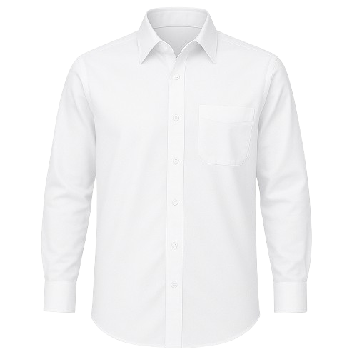 CraftPro Long Sleeve School Uniform Shirt with Chest Pockets and Mock Cuffs
