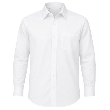 CraftPro Long Sleeve School Uniform Shirt with Chest Pockets and Mock Cuffs
