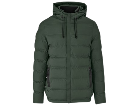 CraftPro Montana Men’s Hooded Puffer Jacket – Quilted Full-Zip with Storm Collar and Pockets

