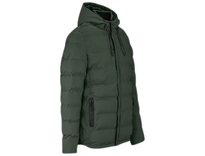 CraftPro Montana Men’s Hooded Puffer Jacket – Quilted Full-Zip with Storm Collar and Pockets

