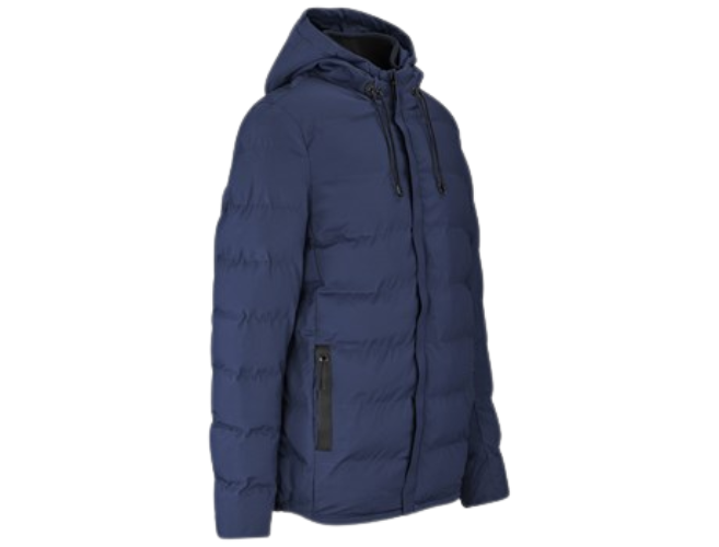 CraftPro Montana Men’s Hooded Puffer Jacket – Quilted Full-Zip with Storm Collar and Pockets

