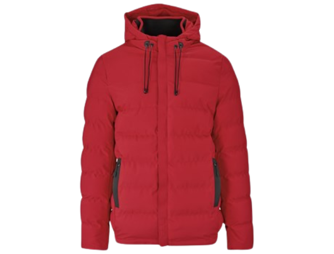CraftPro Montana Men’s Hooded Puffer Jacket – Quilted Full-Zip with Storm Collar and Pockets

