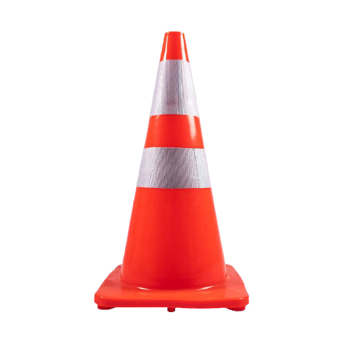 CraftPro Orange Soft PVC Traffic Cone with Reflective Tape

