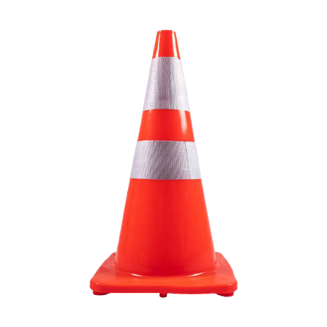 CraftPro Orange Soft PVC Traffic Cone with Reflective Tape

