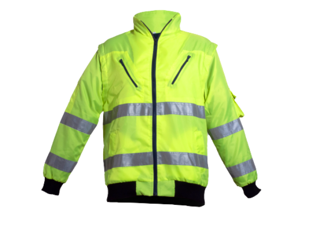 CraftPro Passion Hi-Viz Reflective Bunny/Bomber Jacket with Zip-Off Sleeves – Waterproof & Quilted

