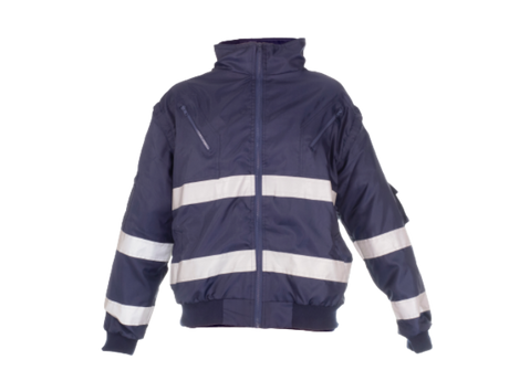 CraftPro Passion Hi-Viz Reflective Bunny/Bomber Jacket with Zip-Off Sleeves – Waterproof & Quilted

