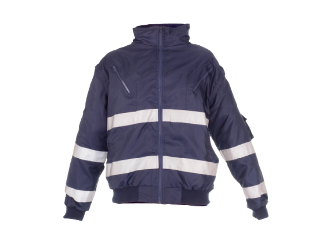 CraftPro Passion Hi-Viz Reflective Bunny/Bomber Jacket with Zip-Off Sleeves – Waterproof & Quilted

