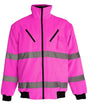 Pioneer Hi-Viz Reflective Bomber Jacket with Zip-Off Sleeves – Quilted, Waterproof, and Convertible Woman Pink