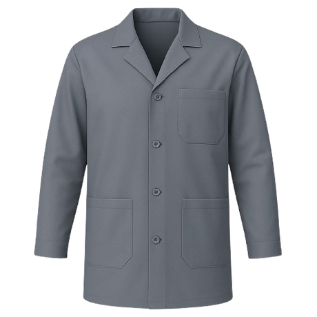 CraftPro Polycotton Dust Coat with Lapel Collar and Button Closure – 3-Pocket Design
