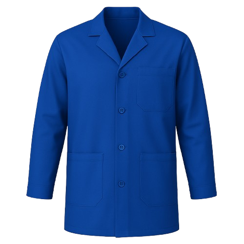 CraftPro Polycotton Dust Coat with Lapel Collar and Button Closure – 3-Pocket Design
