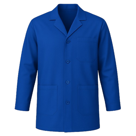 CraftPro Polycotton Dust Coat with Lapel Collar and Button Closure – 3-Pocket Design
