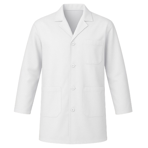 CraftPro Polycotton Dust Coat with Lapel Collar and Button Closure – 3-Pocket Design
