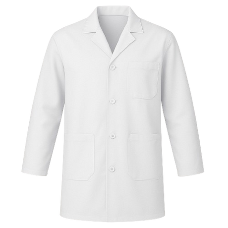 CraftPro Polycotton Dust Coat with Lapel Collar and Button Closure – 3-Pocket Design
