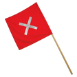 CraftPro Red Safety Flag with Reflective Tape and Wooden Handle
