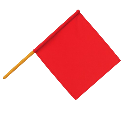 CraftPro Red Safety Flag with Durable Wooden Handle
