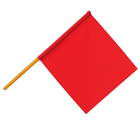 CraftPro Red Safety Flag with Durable Wooden Handle
