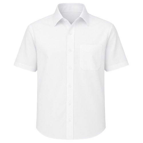 CraftPro Short Sleeve School Uniform Shirt with Chest Pockets and Pen Divider
