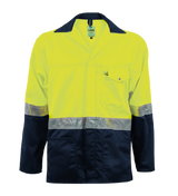 Titan Two-Tone Polycotton Conti Jacket – Reflective Workwear with Navy/Lime Finish

